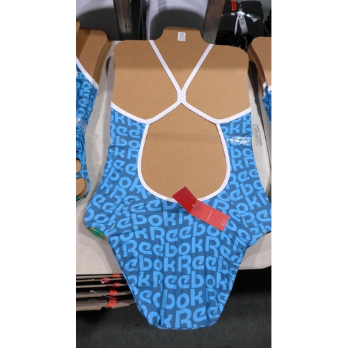 3332 - Five blue Reebok swimming costumes - size XL * this lot is subject to VAT