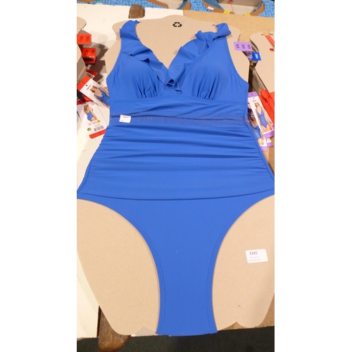 3345 - Six blue DKNY swimming costumes - size 8 * this lot is subject to VAT