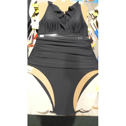 3349 - Five black DKNY swimming costumes - size 10 * this lot is subject to VAT