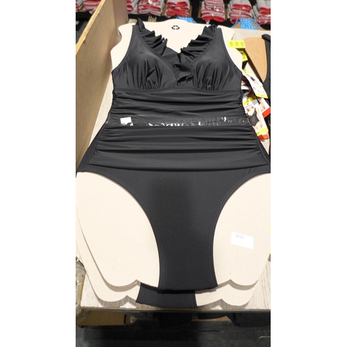 3350 - Five black DKNY swimming costumes - mixed size (3 x 10 & 2 x 12) * this lot is subject to VAT