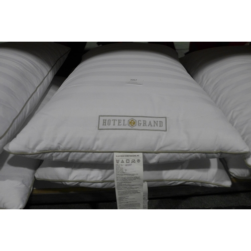 3357 - Two Hotel Grand pillows - 86.5% waterfowl feathers and down - 71 x 50cm * this lot is subject to VAT