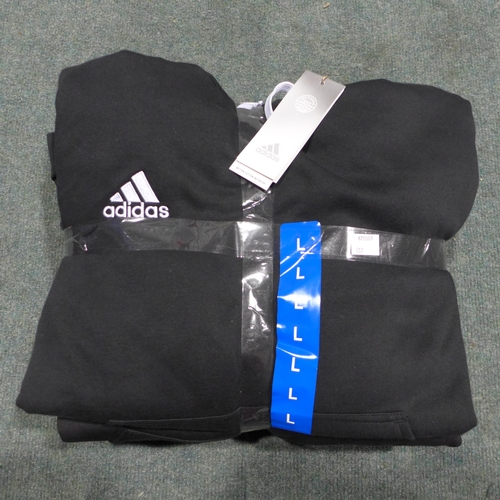 3362 - Five men's black Adidas hoodies - size L * this lot is subject to VAT