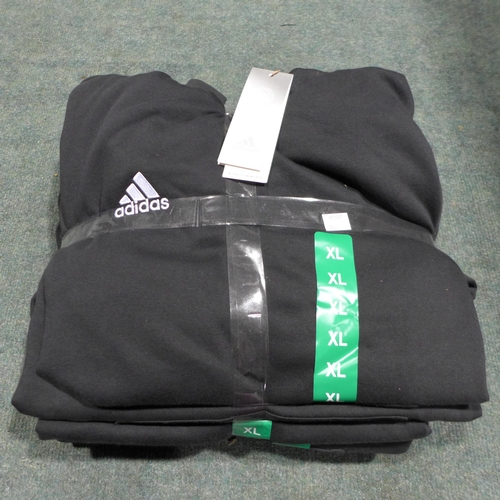 3364 - Five men's black Adidas hoodies - size XL * this lot is subject to VAT