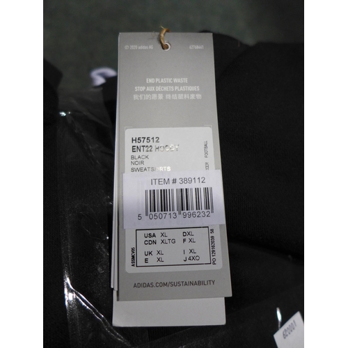 3364 - Five men's black Adidas hoodies - size XL * this lot is subject to VAT