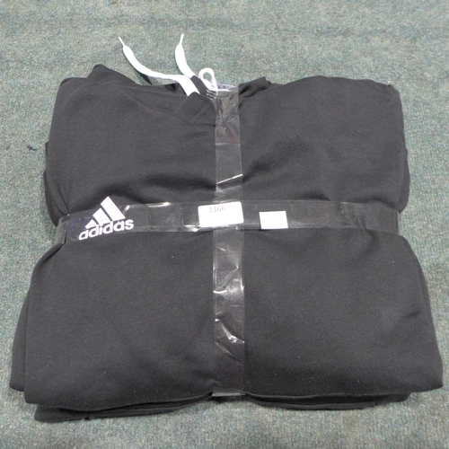 3366 - Three men's black Adidas hoodies - size XXL * this lot is subject to VAT