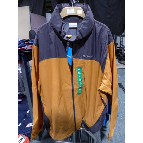 3378 - Men's Columbia two-tone Canyon Gold water-resistant zip-up hoded jacket - size XL * this lot is subj... 