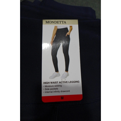 3379 - Five pairs of navy Mondetta high waisted leggings - size M * this lot is subject to VAT