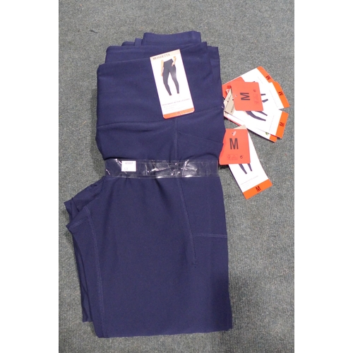 3380 - Five pairs of navy Mondetta high waisted leggings - size M * this lot is subject to VAT