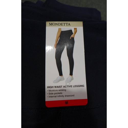 3380 - Five pairs of navy Mondetta high waisted leggings - size M * this lot is subject to VAT