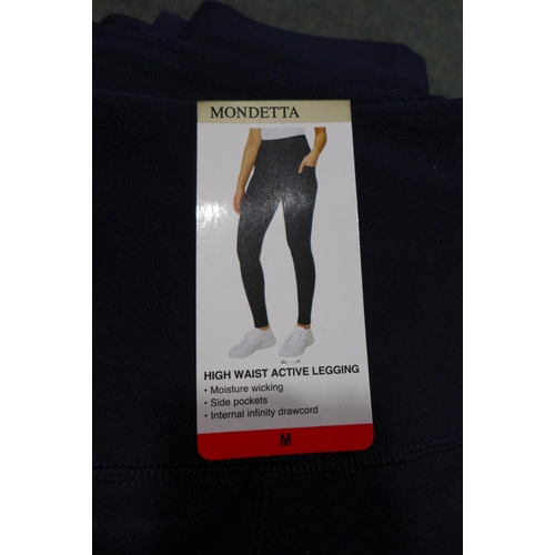 3382 - Five pairs of navy Mondetta high waisted leggings - size M * this lot is subject to VAT