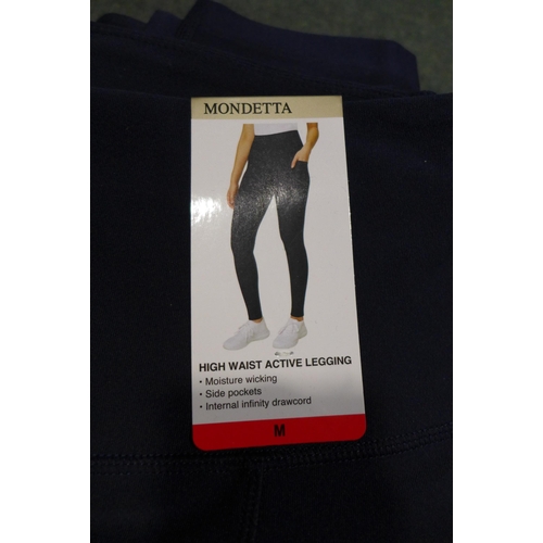 3383 - Five pairs of navy Mondetta high waisted leggings - size M * this lot is subject to VAT