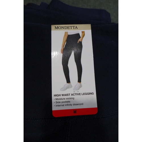 3384 - Five pairs of navy Mondetta high waisted leggings - size M * this lot is subject to VAT