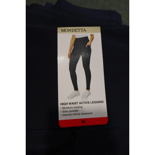 3386 - Five pairs of navy Mondetta high waisted leggings - size M * this lot is subject to VAT