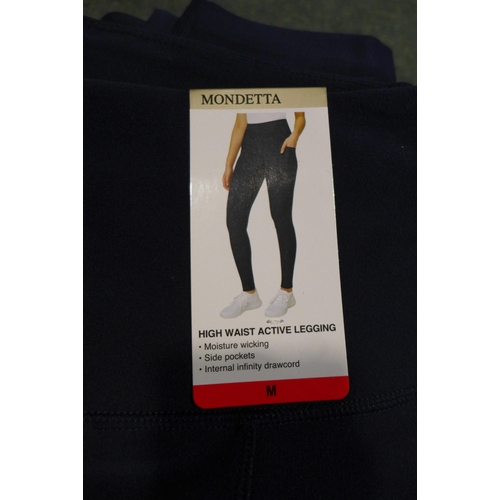 3387 - Five pairs of navy Mondetta high waisted leggings - size M * this lot is subject to VAT