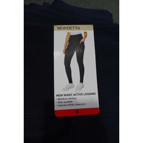 3388 - Five pairs of navy Mondetta high waisted leggings - size M * this lot is subject to VAT