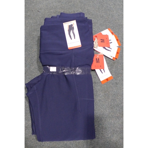 3390 - Five pairs of navy Mondetta high waisted leggings - size M * this lot is subject to VAT