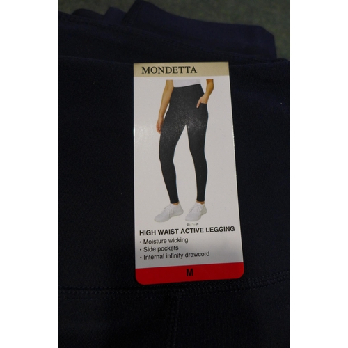 3390 - Five pairs of navy Mondetta high waisted leggings - size M * this lot is subject to VAT