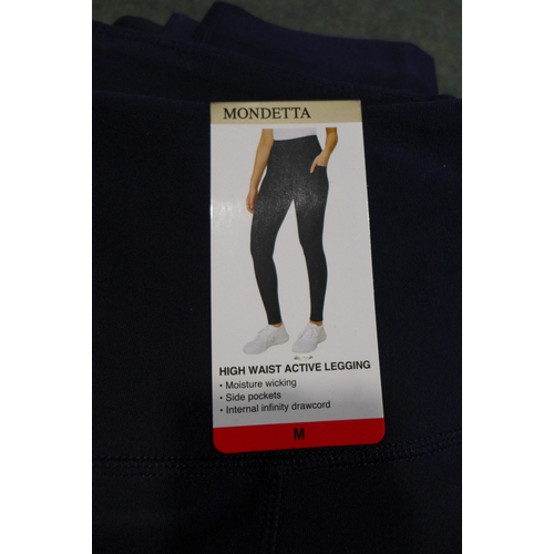 3391 - Five pairs of navy Mondetta high waisted leggings - size M * this lot is subject to VAT