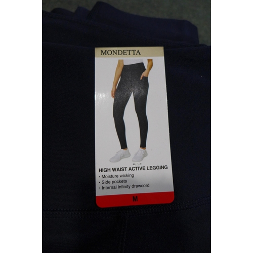 3392 - Five pairs of navy Mondetta high waisted leggings - size M * this lot is subject to VAT