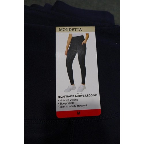 3393 - Five pairs of navy Mondetta high waisted leggings - size M * this lot is subject to VAT