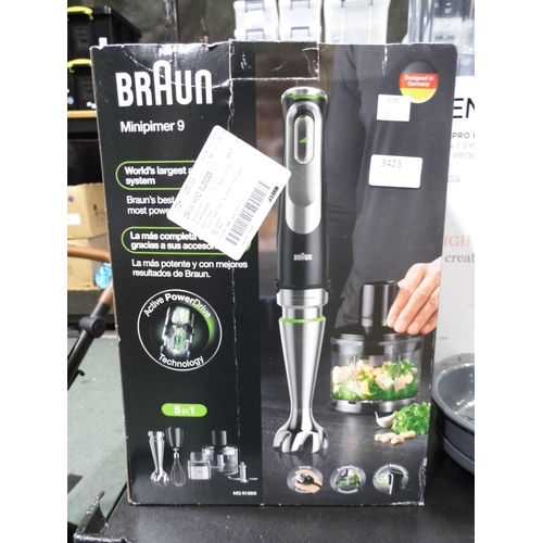 3423 - Braun Hand Blender - model no-  Mq9138Xi   (309-269)   * This lot is subject to vat