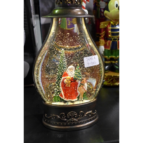 3445A - Santa Lantern with LED Lights