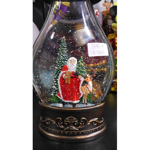 3445A - Santa Lantern with LED Lights