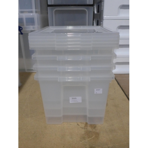 3505 - Four Iris plastic storage containers