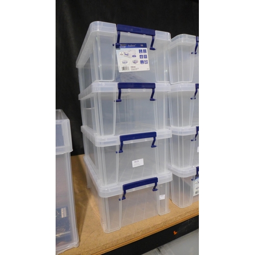 3515 - Four 10l capacity prostore plastic boxes - cracked lids