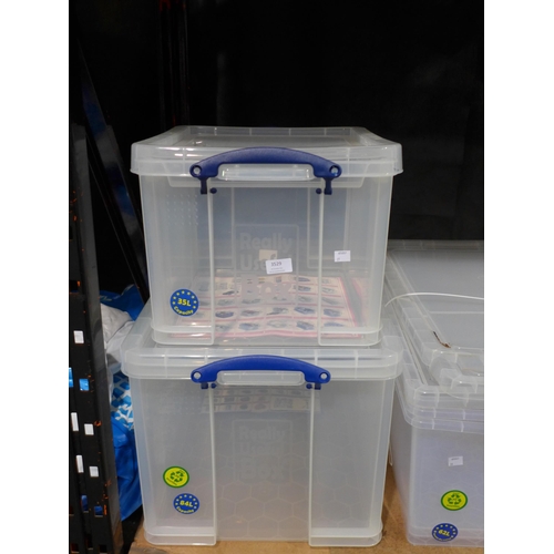 3529 - Two Really Useful storage boxes - mixed size (35l & 84l capacity)