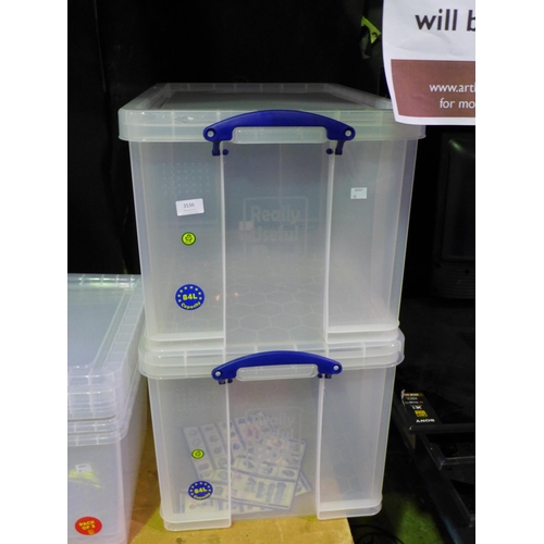 3536 - Two 84l capacity Really Useful storage boxes