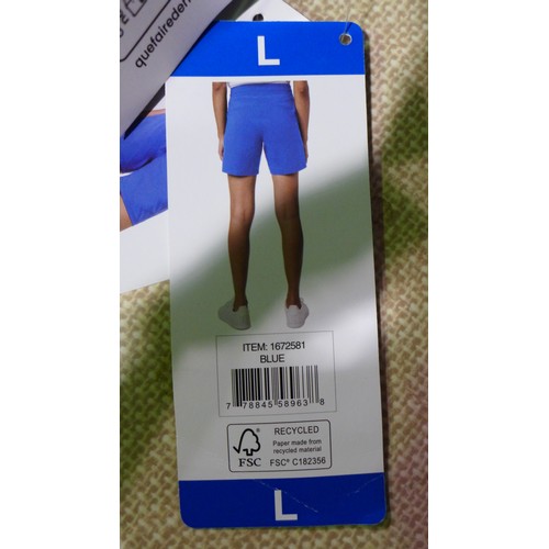 3046 - Five pairs of women's blue Tuff Athletics shorts - size L * this lot is subject to VAT