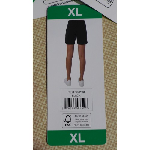 3063 - Five pairs of women's black Tuff Athletics shorts - size XL * this lot is subject to VAT