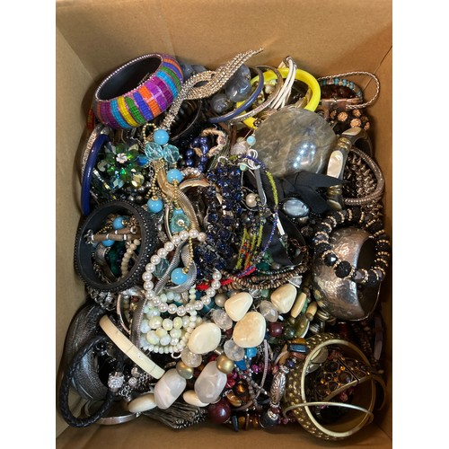 2143 - Three boxes of costume jewellery