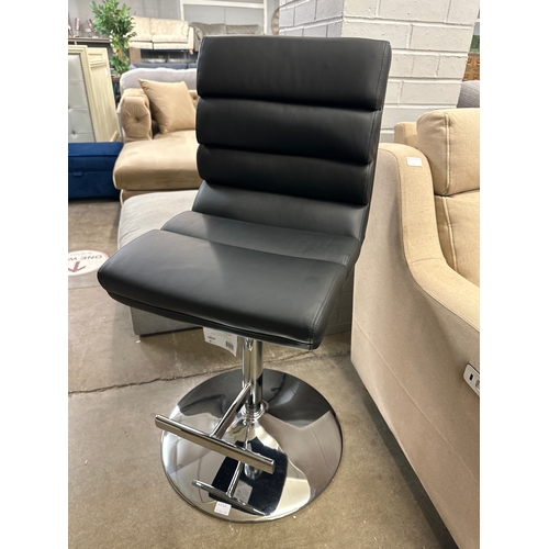 1419 - A Bayside Furnishings Black Bonded Leather Gas lift Barstool