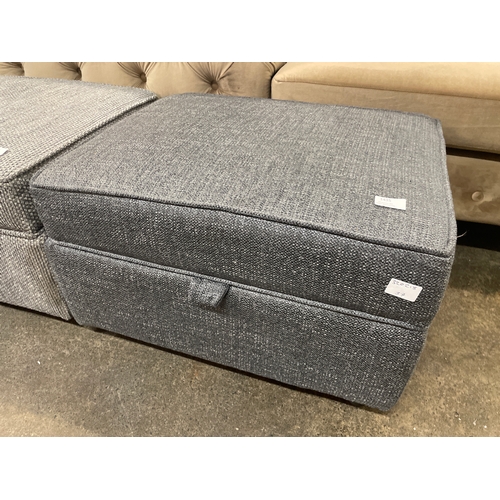 1435 - A Barker and Stonehouse dark grey textured weave ottoman footstool