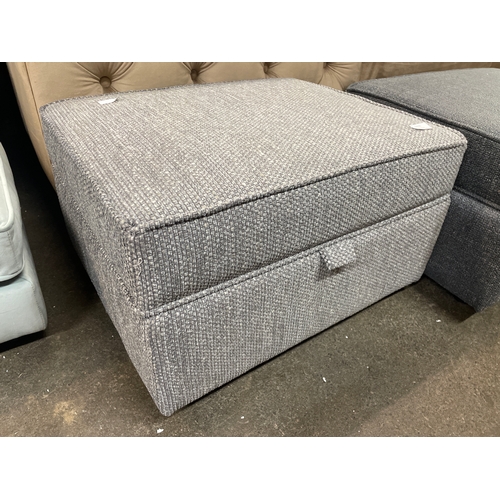 1436 - A Barker and Stonehouse grey textured weave, upholstered ottoman footstool