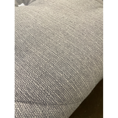 1447 - A grey textured weave square buttoned footstool