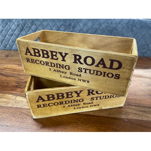 1449 - A pair of Abbey Road wooden storage boxes (FL2705)