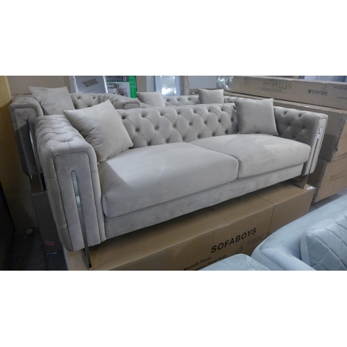 1368 - A Fenzi brushed gold three seater sofa, two seater sofa and armchair * this lot is subject to VAT