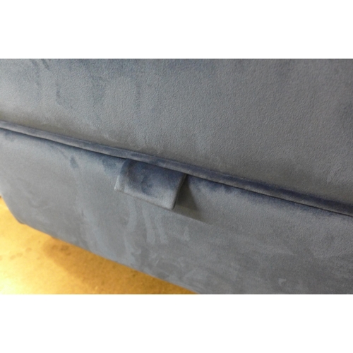 1323 - A Hoxton blue velvet ottoman footstool