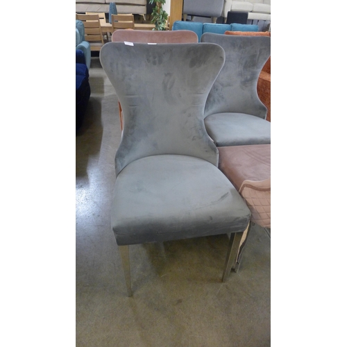 1337 - A harlequin set of four Hugo dining chairs (two grey, two pink) * this lot is subject to VAT