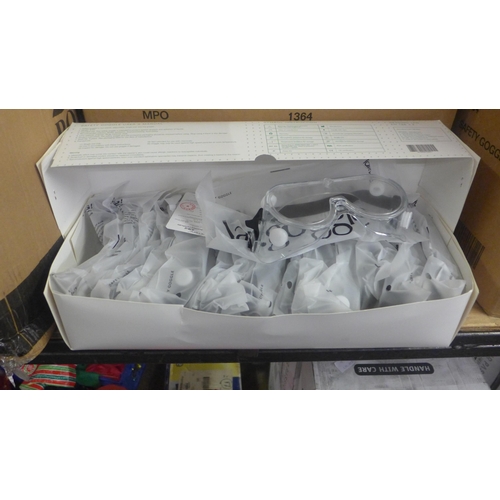 2281 - 2 Boxes of safety goggles (approx. 150 per box - 300 in total)