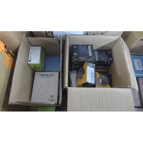 2314 - 2 Boxes of various phone accessories including charging stands, Airpod cases and car holders