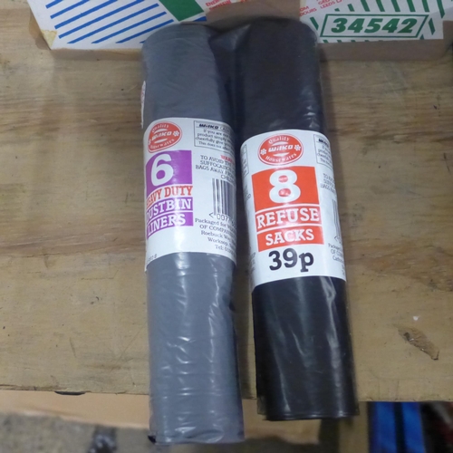 2321 - 24 Rolls of bin liners,12 black and 12 grey