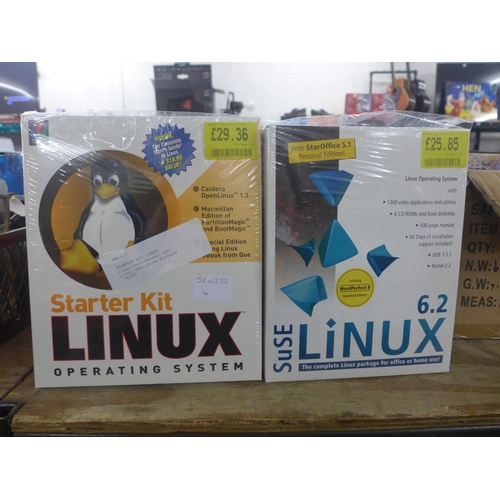 2355 - A box of assorted PC software including: Linux 6.2 Linux starter kit etc