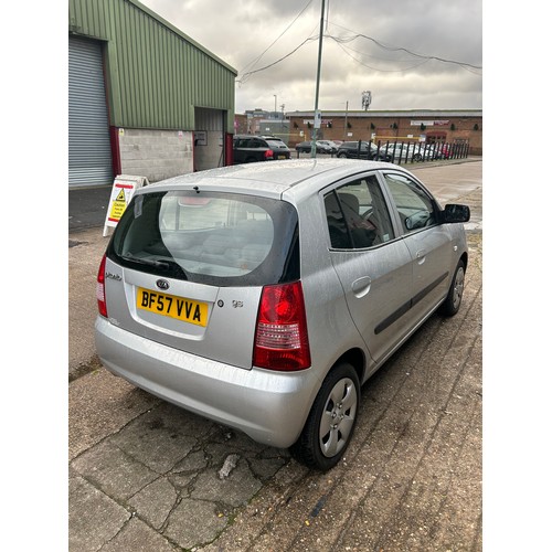 2423 - Kia Picanto 2007 silver hatchback - registration BF57 VVA - MOT until 24.11.24 - on view Friday 15th... 