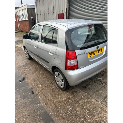 2423 - Kia Picanto 2007 silver hatchback - registration BF57 VVA - MOT until 24.11.24 - on view Friday 15th... 