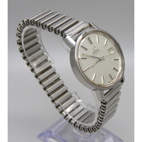 1024 - An Omega automatic wristwatch with date, cal. 1012 23J, 35mm case, Fixo-Flex bracelet