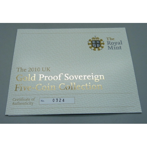 1041 - The Royal Mint, The 2011 Gold Proof Sovereign Five Coin Collection, 0324